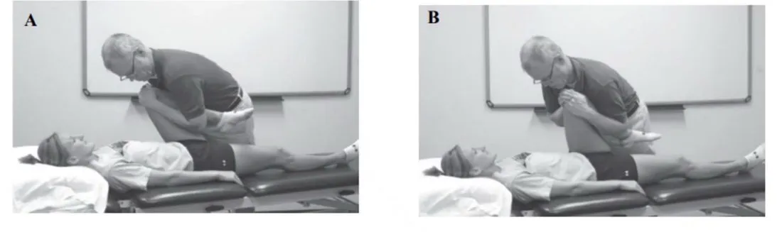Slide 12 — modified circumduction test (hip impingement)