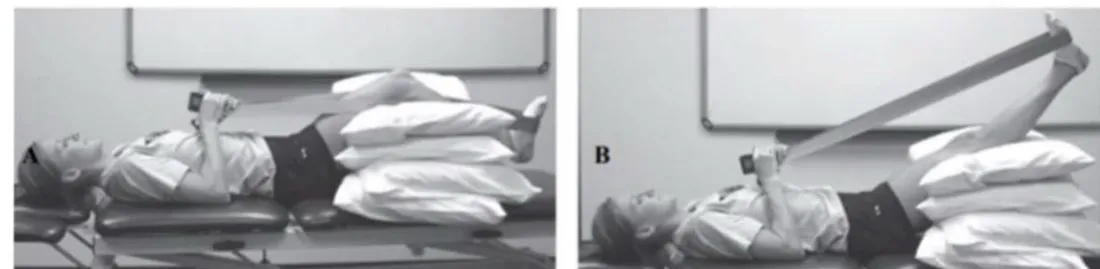 Slide 18 — hamstring syndrome management (photos A and B)