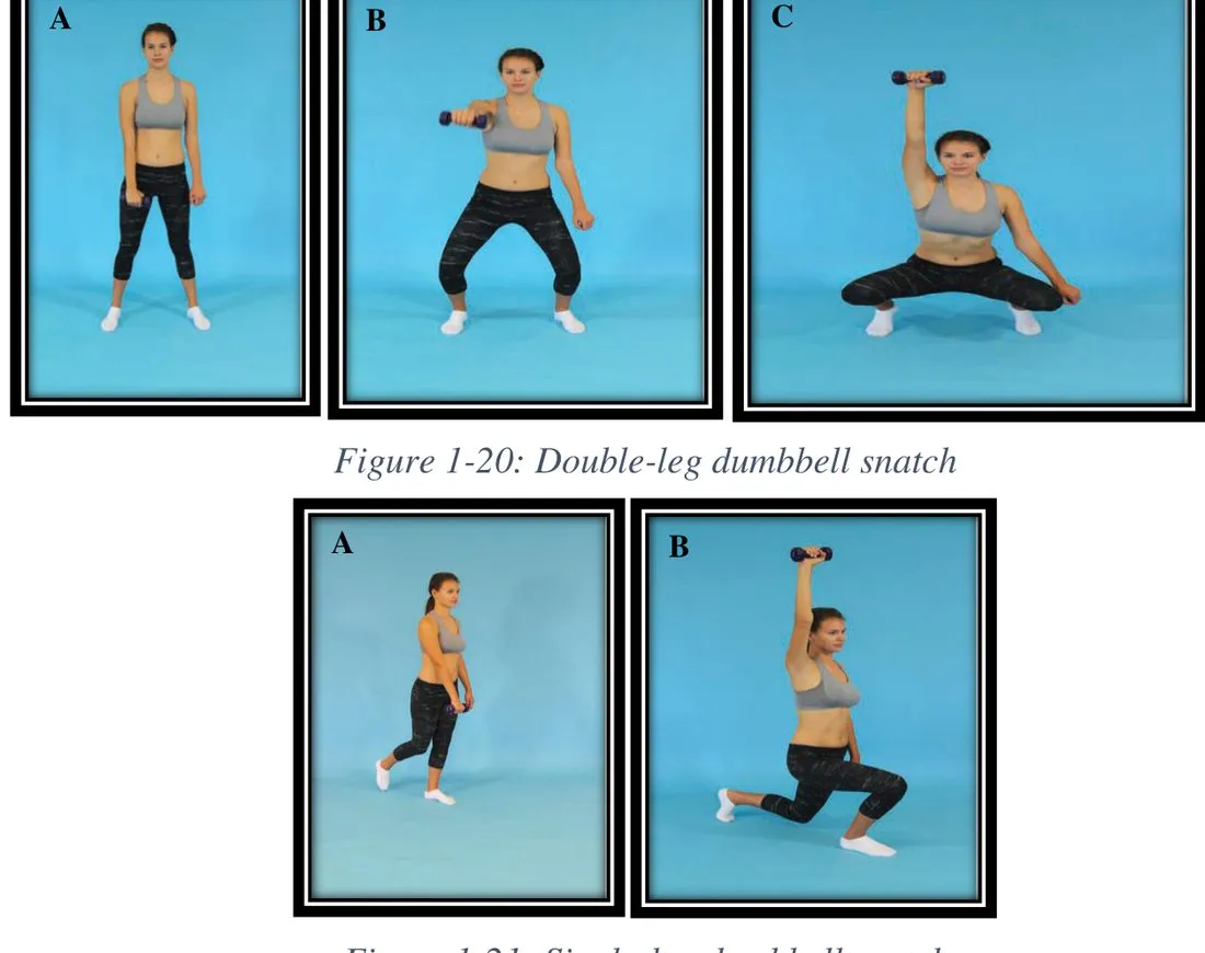 Page 19 — double- and single-leg dumbbell snatch